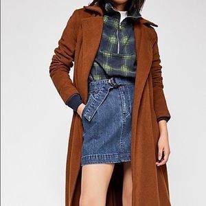 Free People Sierra Wool Blend Coat Brown NWT